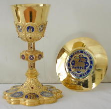 French antique solid silver gilt Gothic Chapel Set